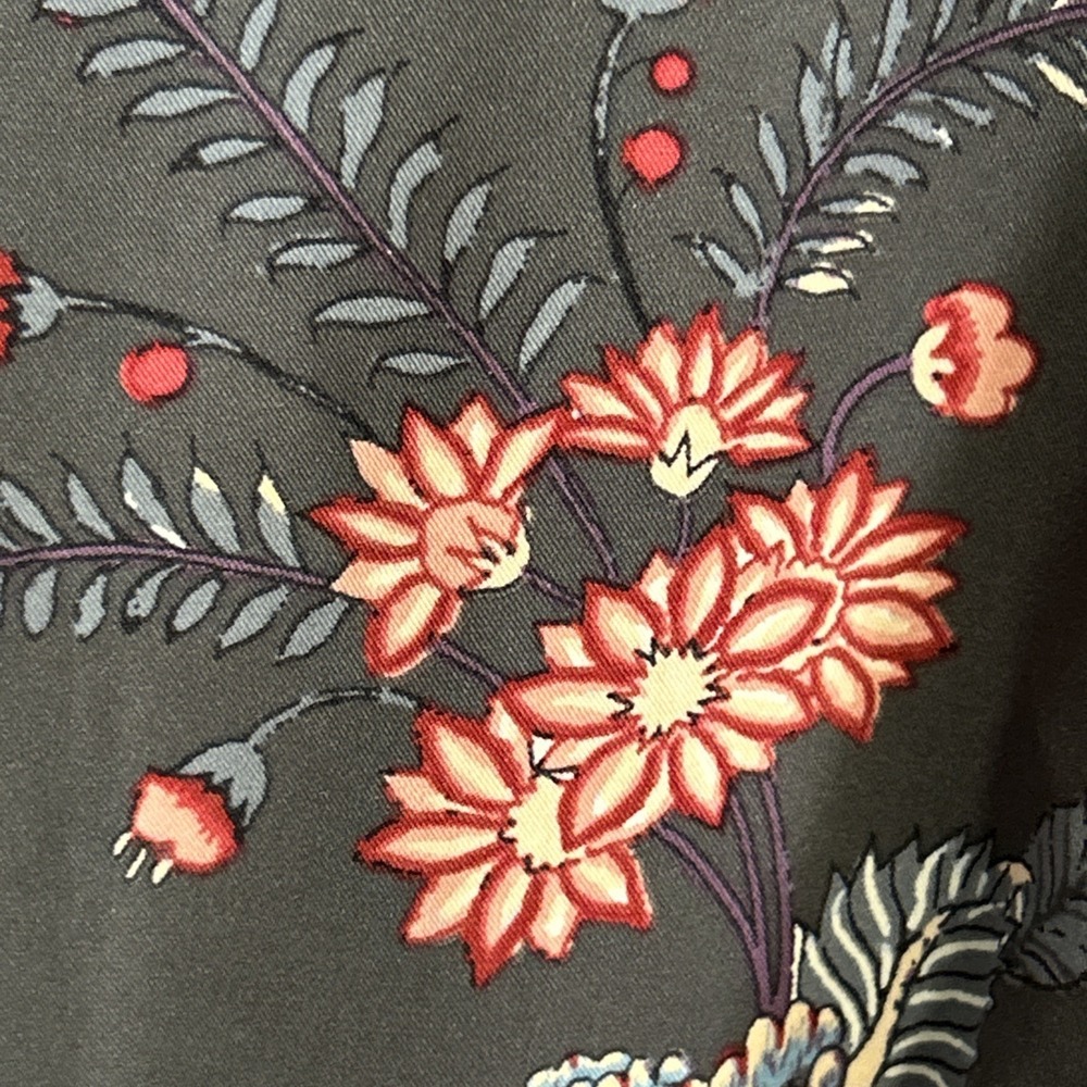LOFT Women's 00P Petite Floral Micro Mini Dress Long Sleeve‎ Boho Zip Boat Neck - Picture 10 of 16